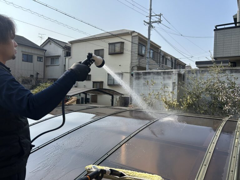 【施工事例】大阪市阿倍野区S様邸―カーポート＆駐車場床・階段洗浄で美観リセット！